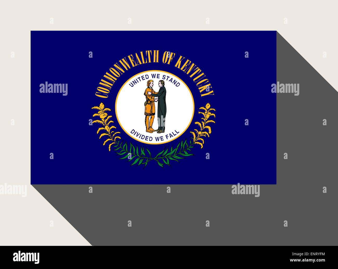 Amerikanischen Bundesstaat Kentucky Flagge in flachen Web-Design-Stil. Stockfoto