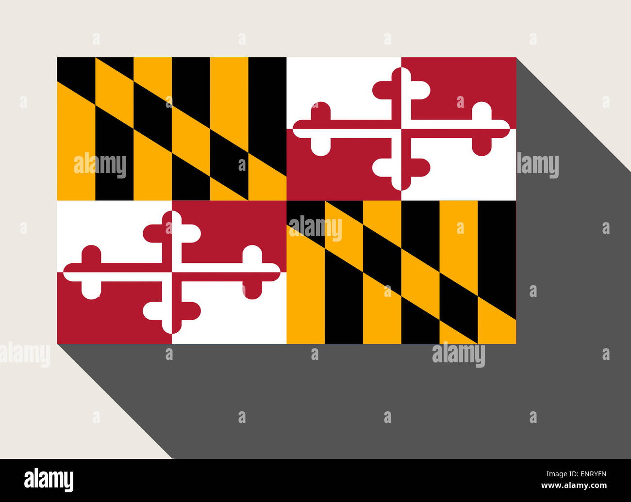 Amerikanischen Bundesstaat Maryland Flagge in flachen Web-Design-Stil. Stockfoto