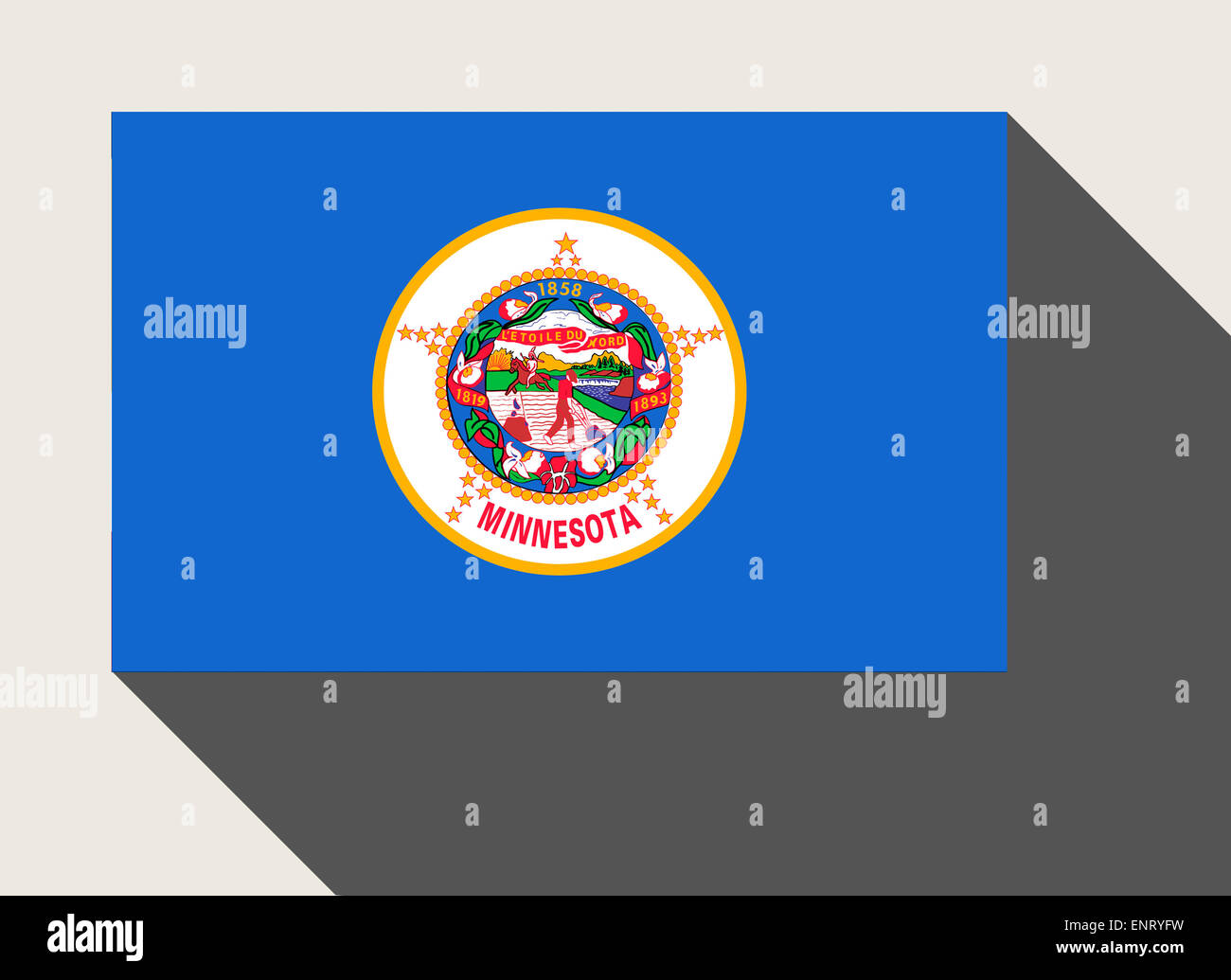Amerikanischen Bundesstaat Minnesota Flagge in flachen Web-Design-Stil. Stockfoto