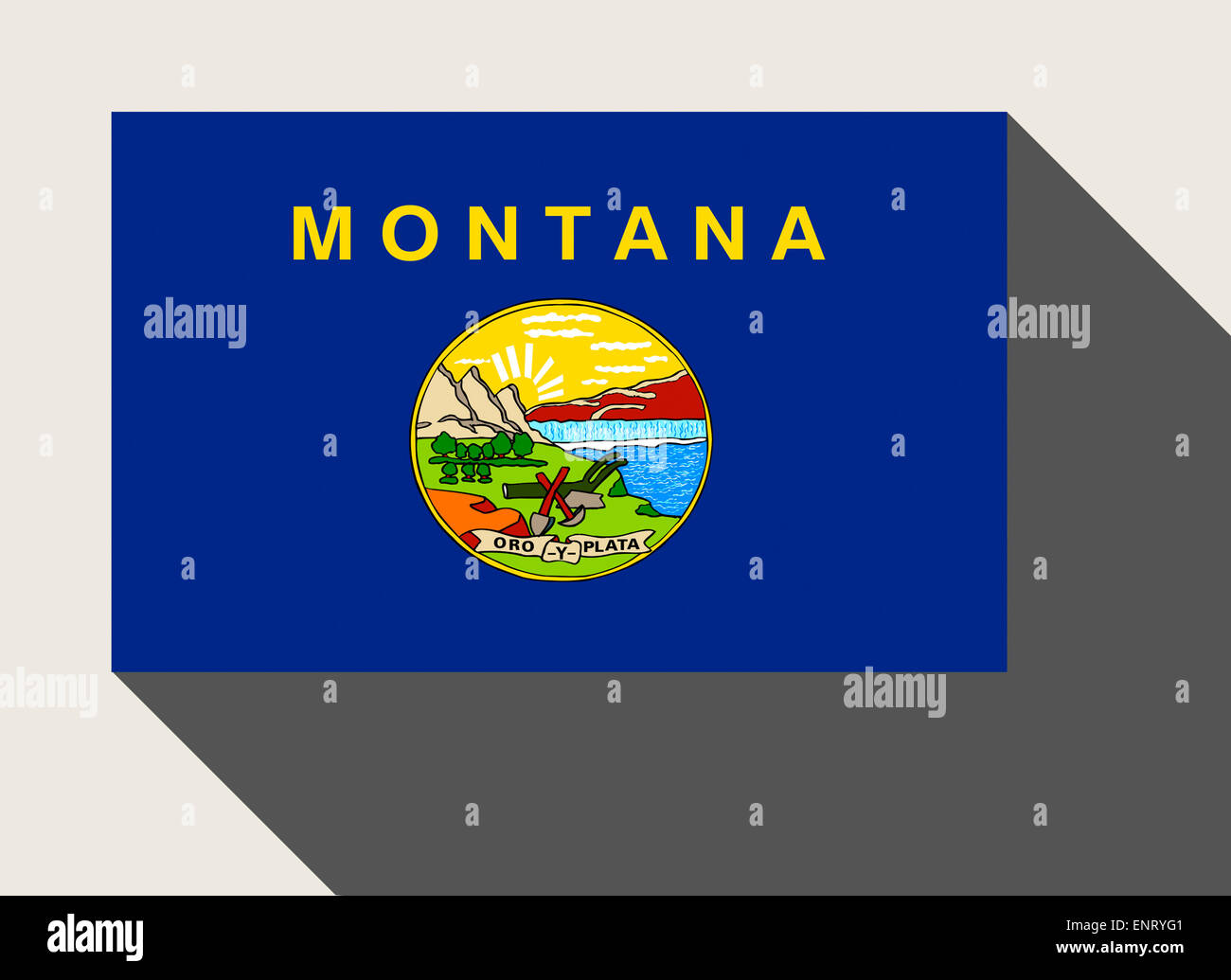 Amerikanischen Bundesstaat Montana Flagge in flachen Web-Design-Stil. Stockfoto