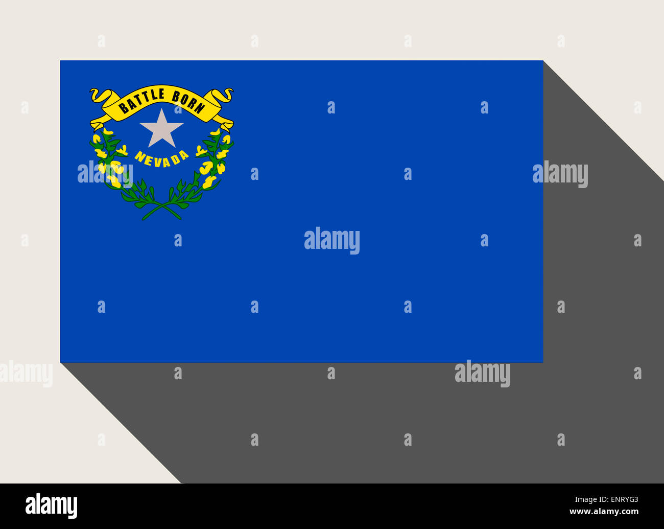 Amerikanischen Bundesstaat Nevada Flagge in flachen Web-Design-Stil. Stockfoto