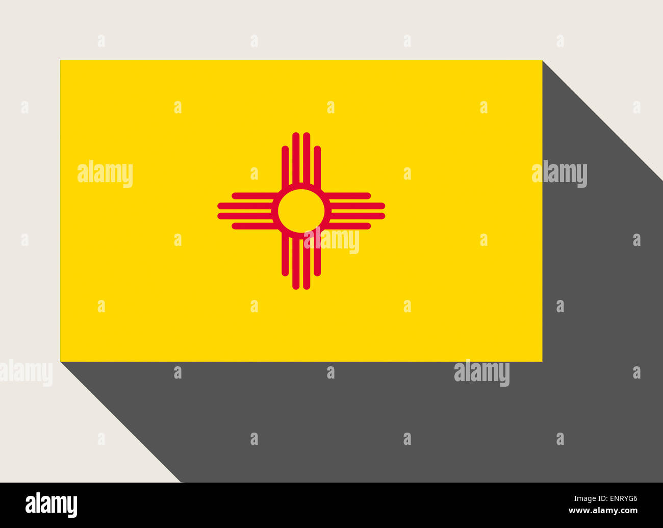 Amerikanischen Bundesstaat New Mexico Flagge in flachen Web-Design-Stil. Stockfoto