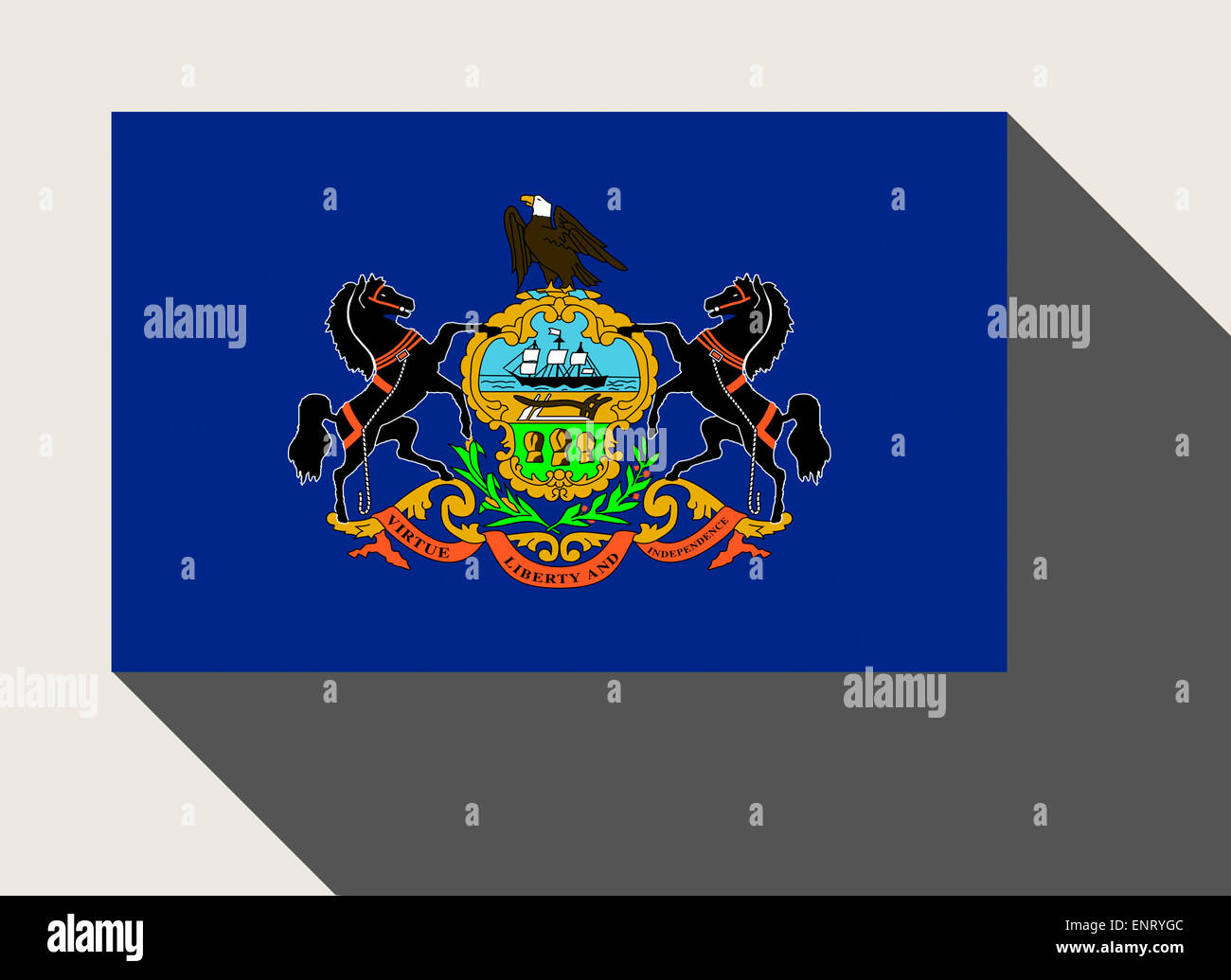 Amerikanischen Bundesstaat Pennsylvania Flagge in flachen Web-Design-Stil. Stockfoto