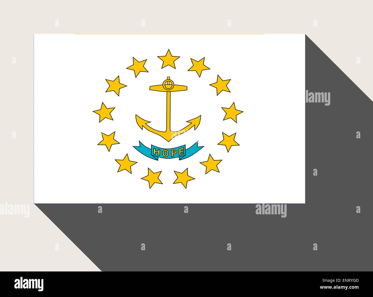 Amerikanischen Bundesstaat Rhode Island Flagge in flachen Web-Design-Stil. Stockfoto