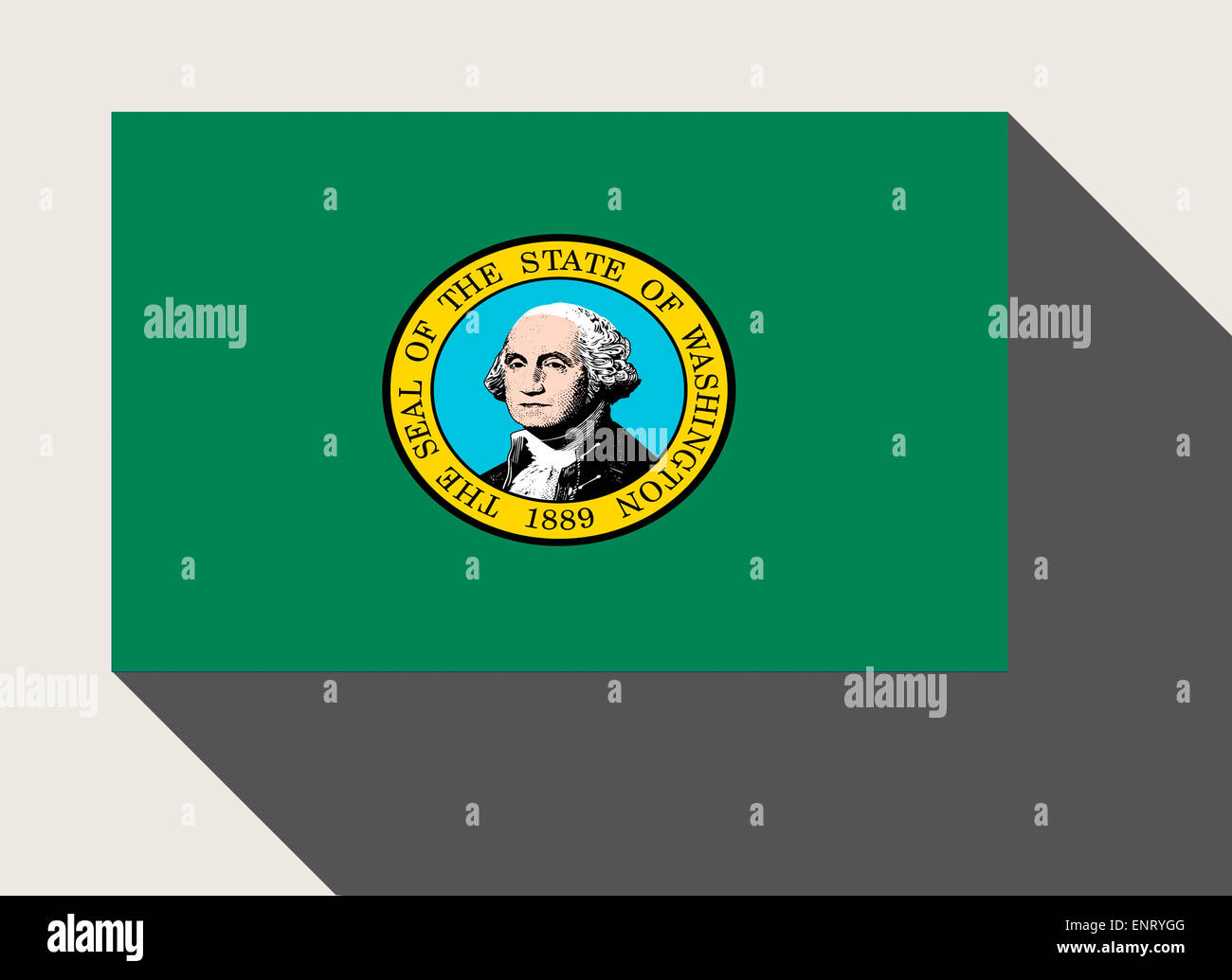 Amerikanischen Bundesstaat Washington Flagge in flachen Web-Design-Stil. Stockfoto