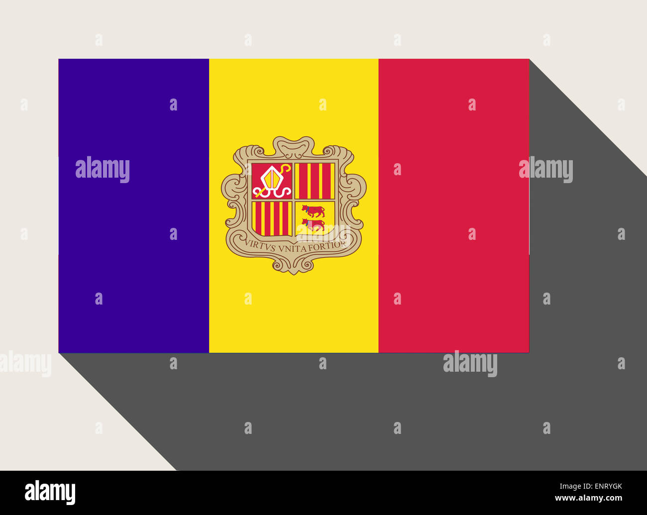 Andorra Flagge in flachen Web-Design-Stil. Stockfoto