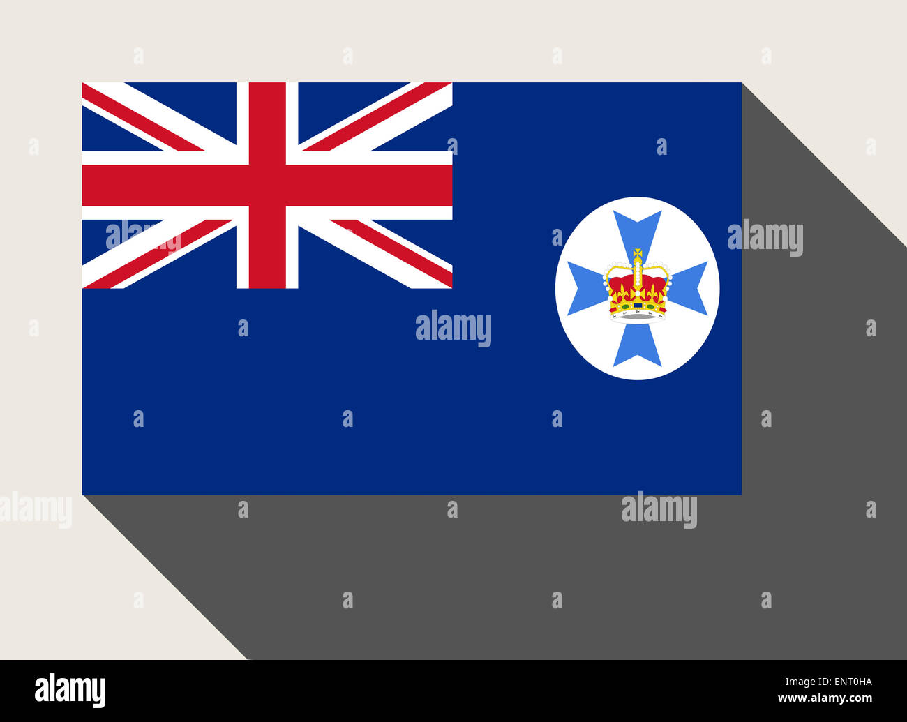 Australischen Bundesstaat Queensland Flagge in flachen Web-Design-Stil. Stockfoto