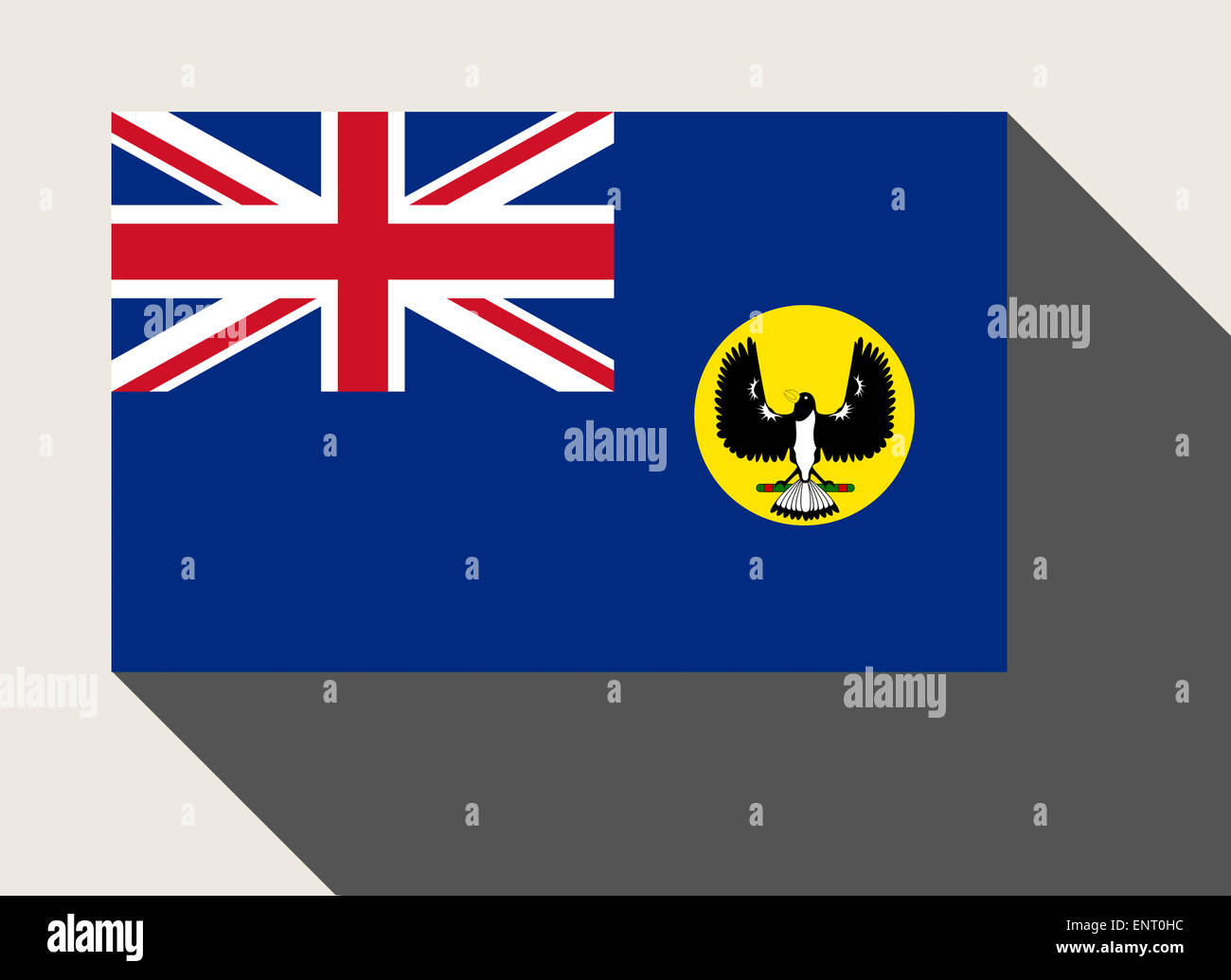 Südaustralien Staatsflagge in flachen Web-Design-Stil. Stockfoto