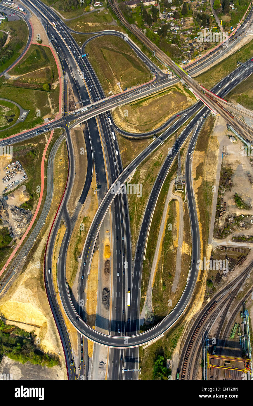 Autobahn A40, Stahlwerkstraße, Donezk-Ring, Wattenscheider Straße, Bochum, Ruhrgebiet, Nordrhein-Westfalen Stockfoto