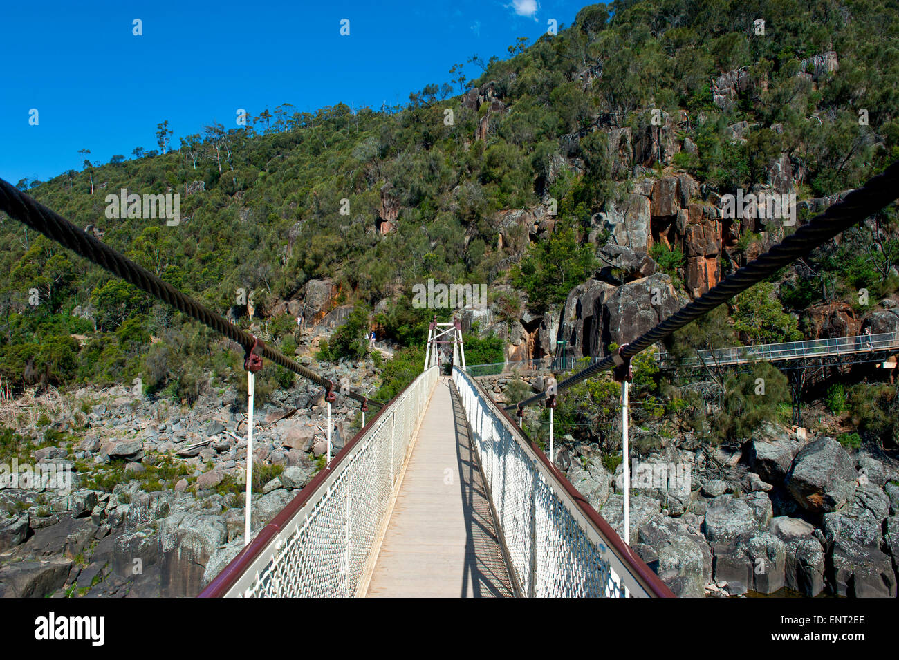 Hängebrücke über die Cataract Gorge, Launceston, Tasmania, Australien Stockfoto