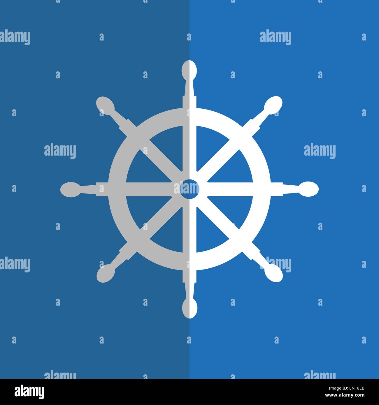 Flache weiße Spitze auf blau Stock Vektor