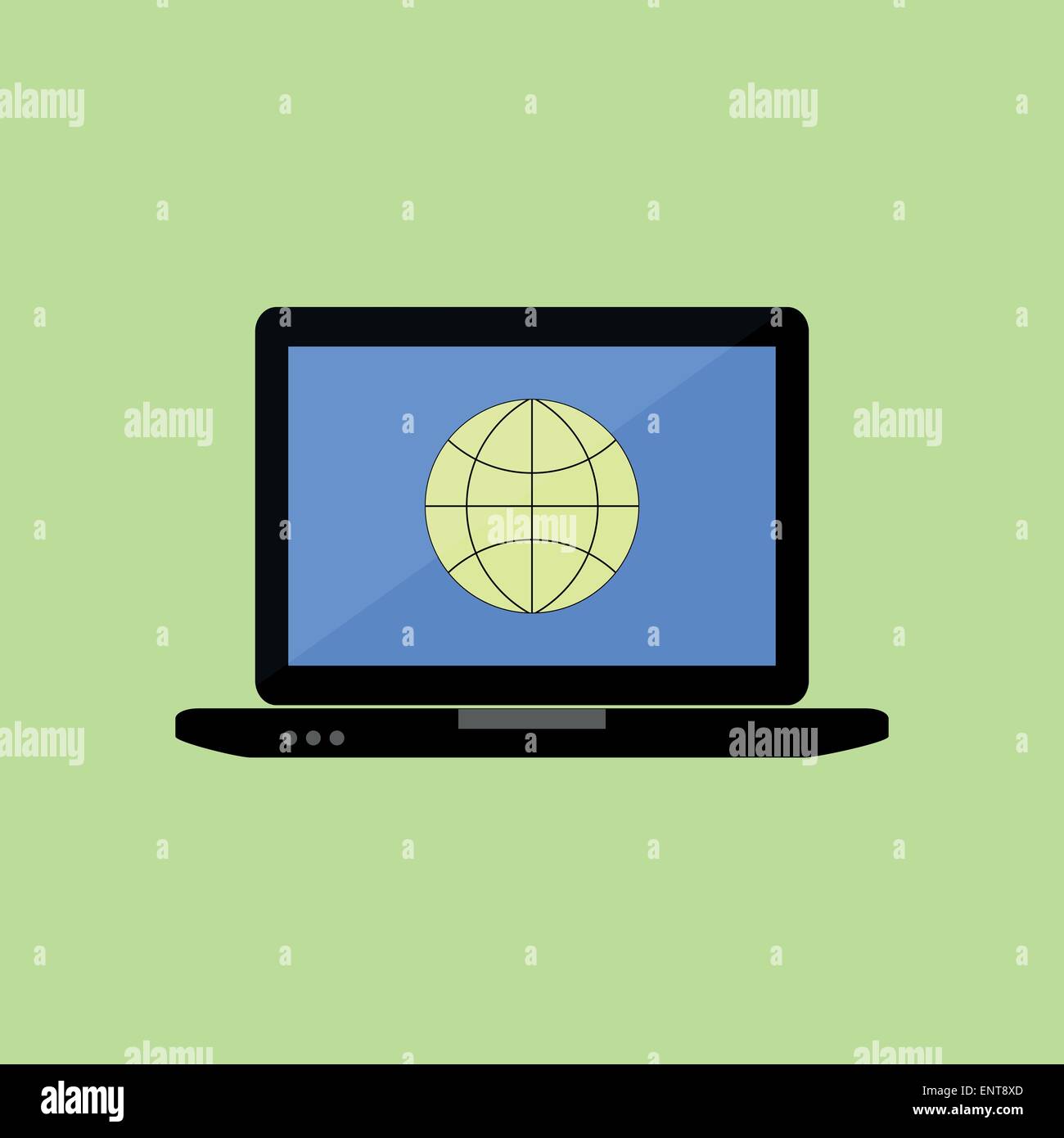 Flache Notebook mit Symbol "Internet" Stock Vektor