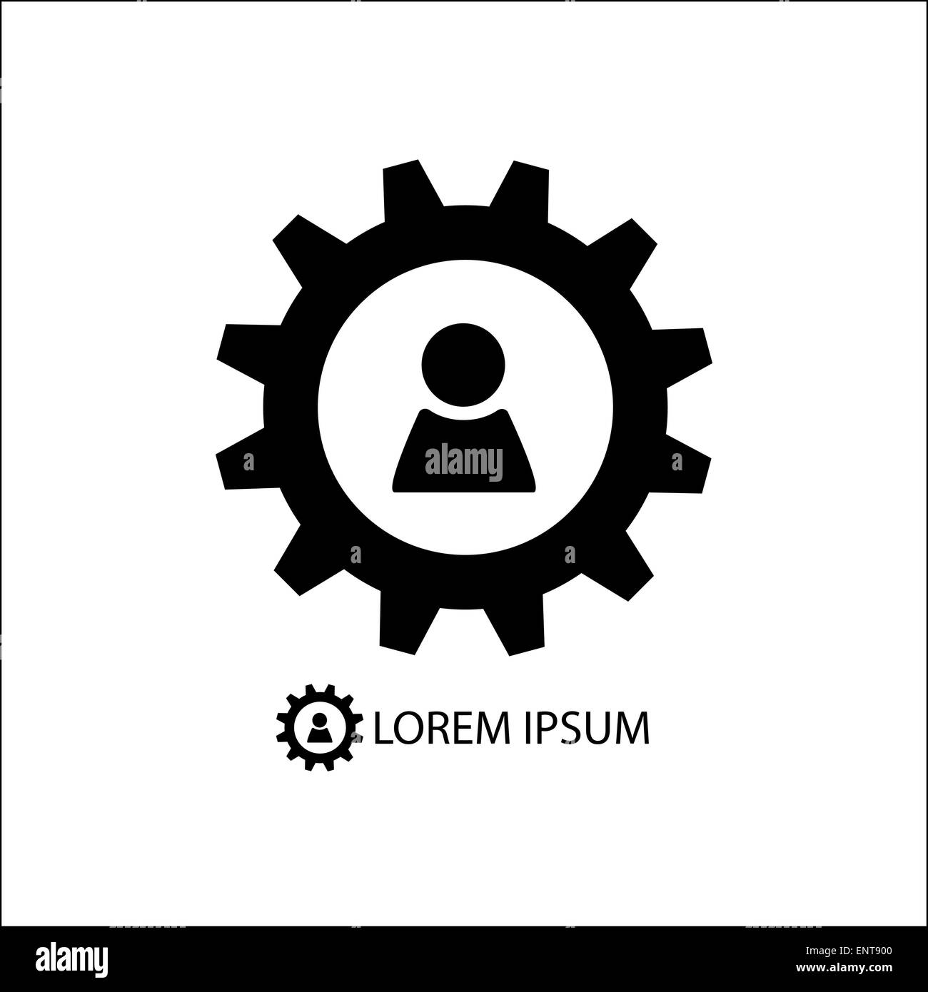 Zahnrad mit unterschreiben Stock Vektor