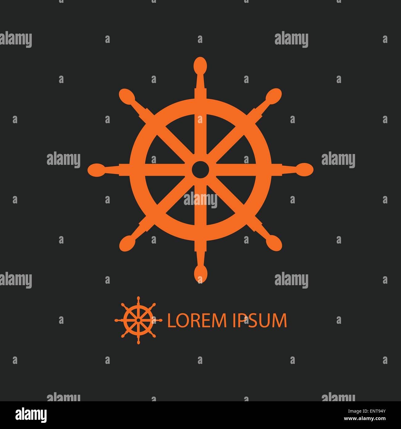 Orange Spitze als Logo auf schwarz Stock Vektor