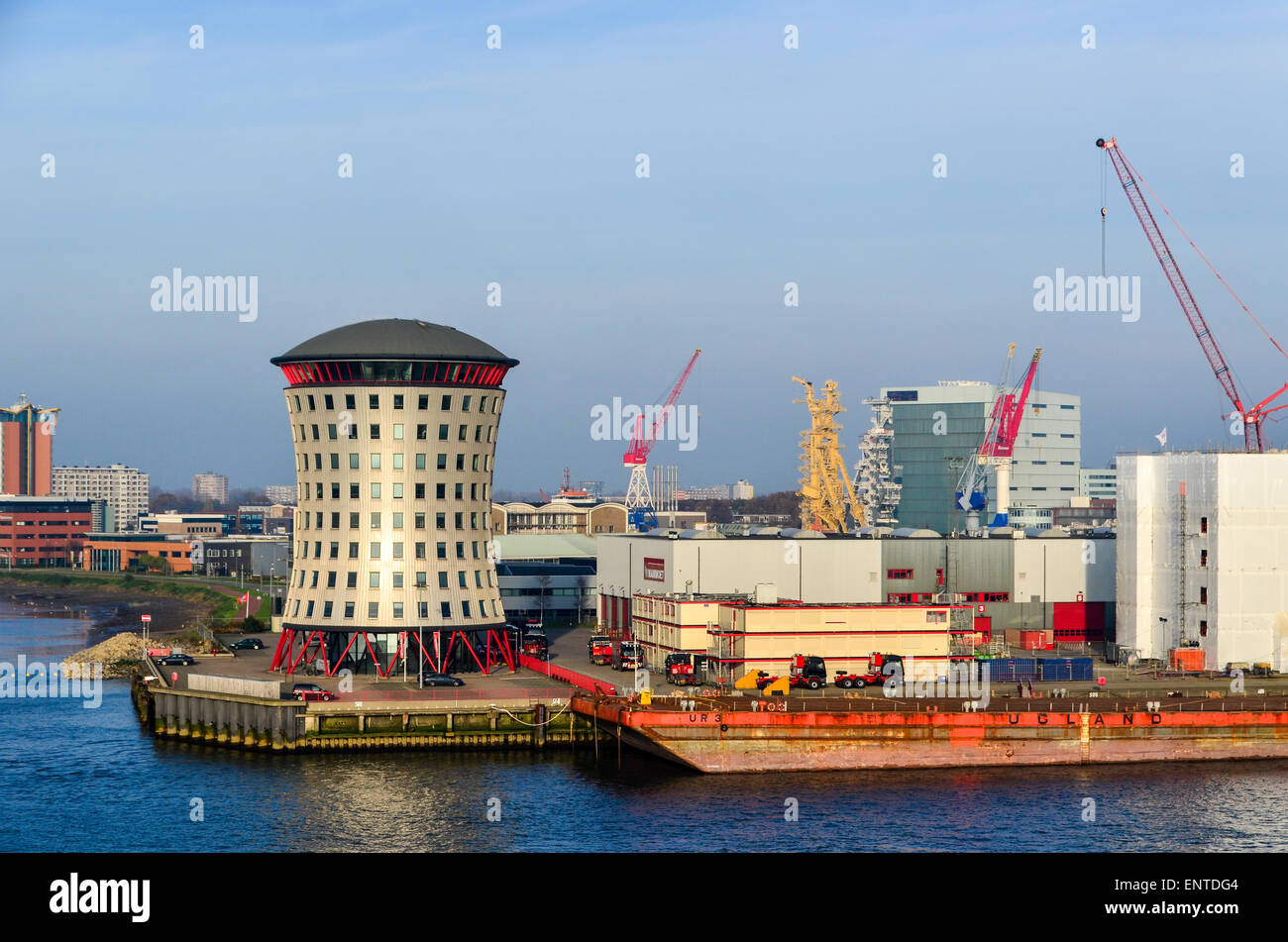 Mammoet industriellen Niederlassungen im Hafen von Rotterdam, Niederlande Stockfoto