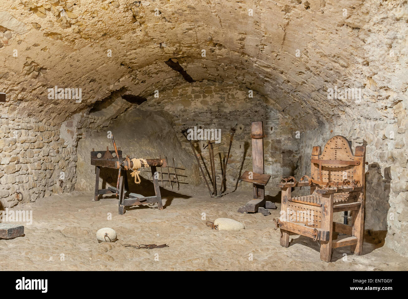 Folter Instrumente aus dem Mittelalter in Italien Stockfoto