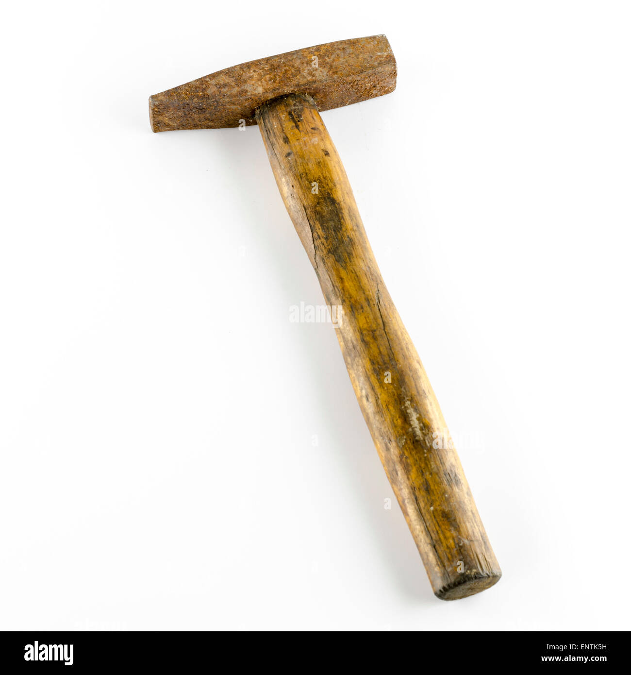 alten Hammer mit Rost auf weißem Hintergrund Stockfoto