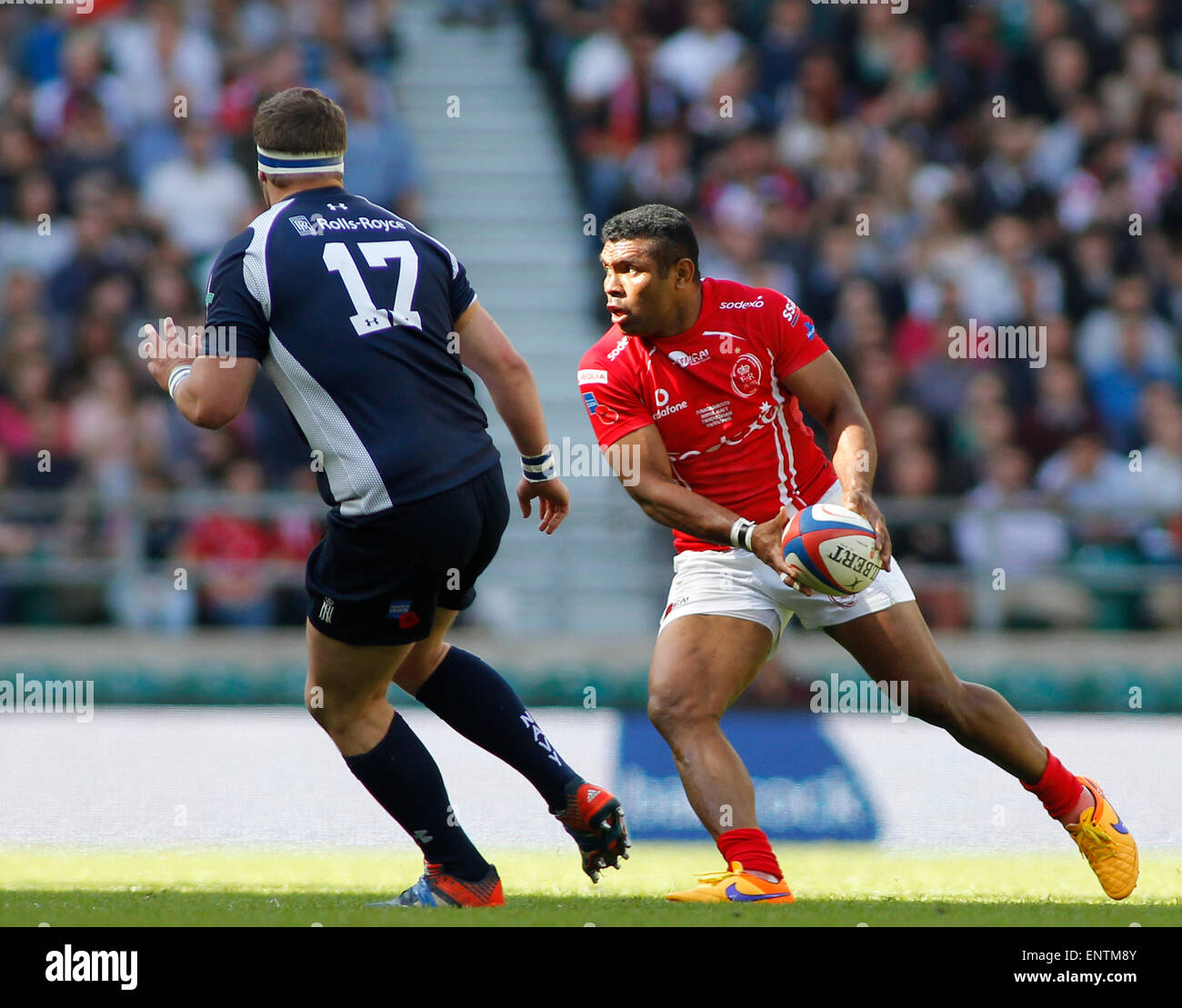 TWICKENHAM, ENGLAND - Mai 09: während die Babcock Trophy Rugby Union match zwischen The British Army und der Royal Navy auf 9. Mai 2015 in Twickenham, England im Twickenham Stadium gespielt.  (Foto von Mitchell Gunn/ESPA) *** lokalen Caption *** Stockfoto