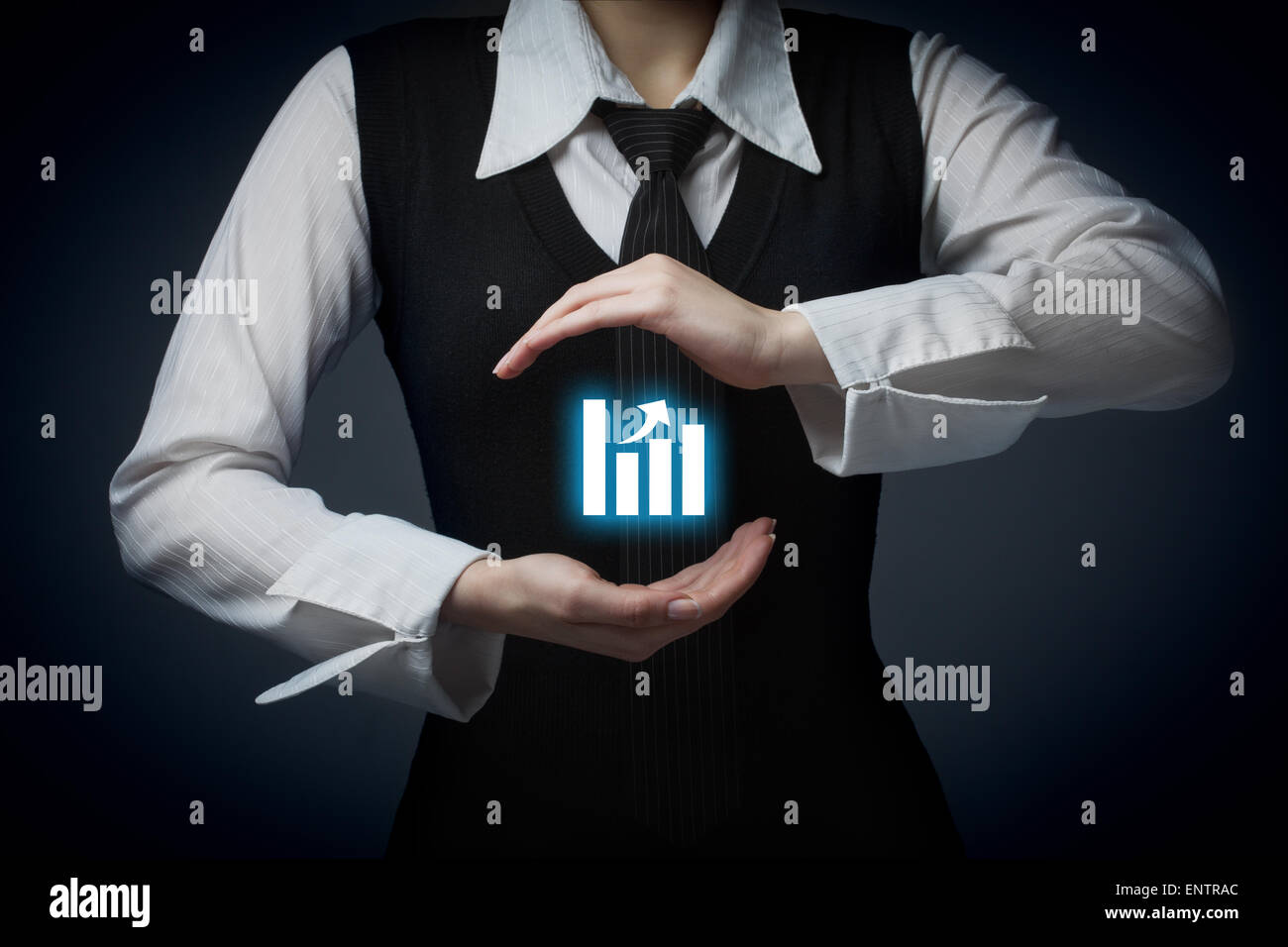 Produkt-Lebenszyklus-Konzept. Geschäftsfrau Plan besser Produkt-Lebenszyklus. Stockfoto