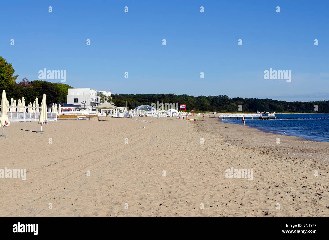 Sopot Strand Ostseebad Polen Nordeuropa Stockfoto