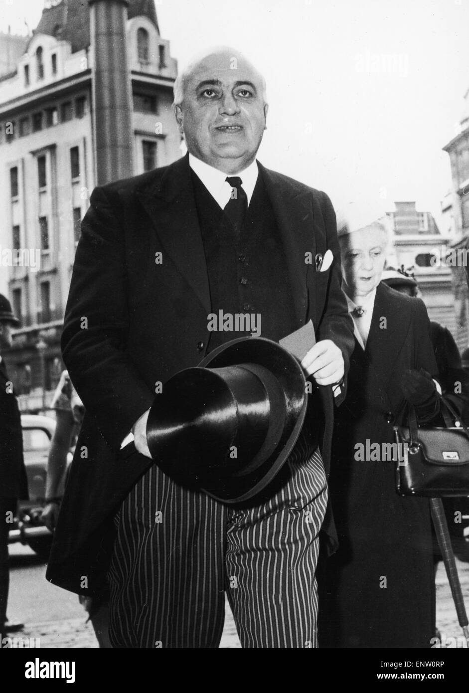 Der Lord Chancellor-Lord Kilmuir (David Maxwell Fyffe) gesehen hier Teilnahme an der Gedenkfeier-Service für die späten Aneurin Bevin in der Westminster Abbey 26. Juli 1960 Stockfoto