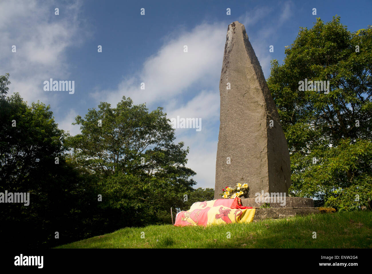 Cilmeri Cilmery Denkmal für walisischen Fürsten Llywelyn ap Gruffydd aka Llywelyn das letzte nahe dem Aufstellungsort in 1282 Powys Mi getötet wurde Stockfoto