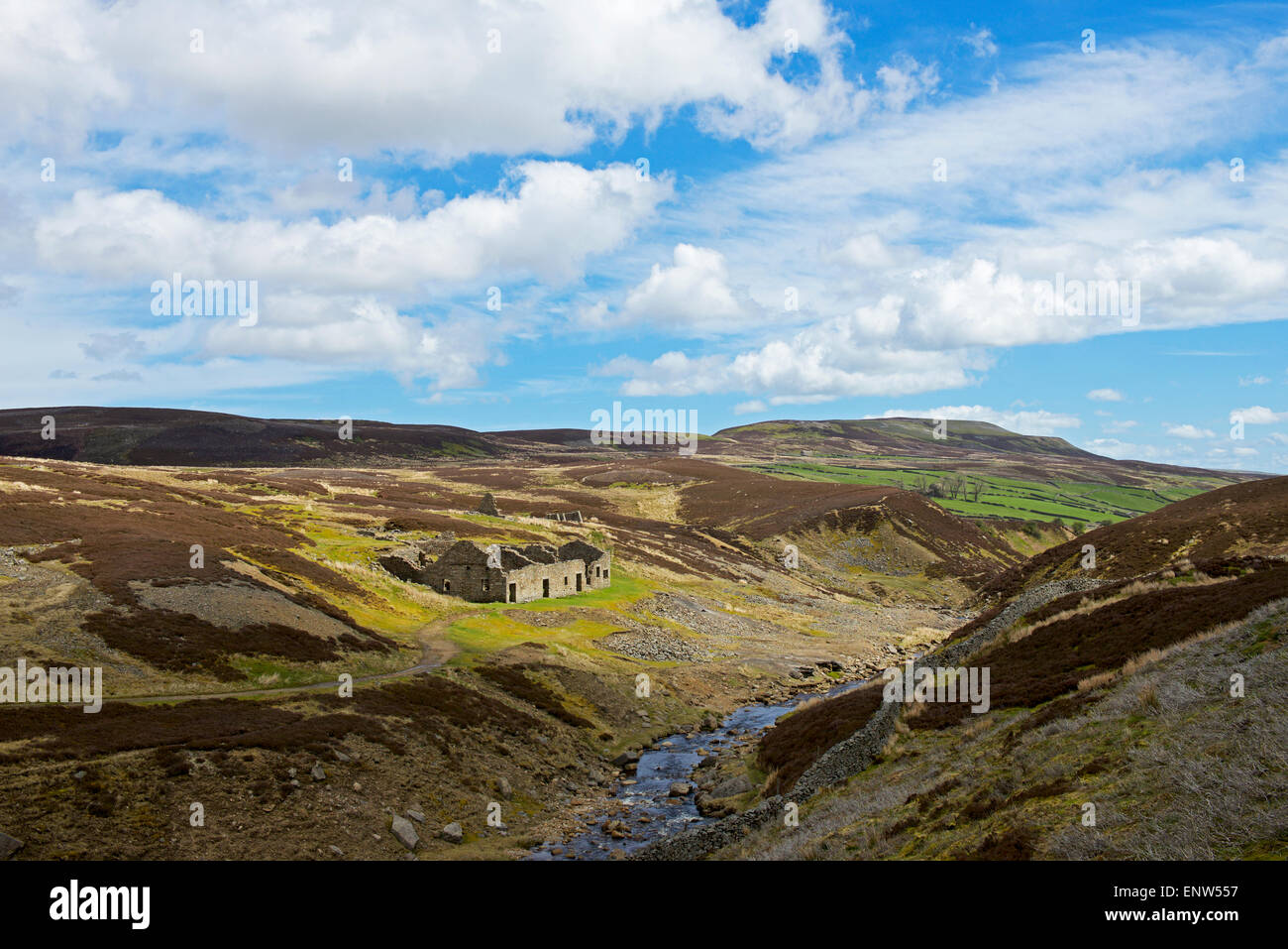 Die Kapitulation führen Verhüttung Mühle, Swaledale, Yorkshire Dales National Park, North Yorkshire, England UK Stockfoto