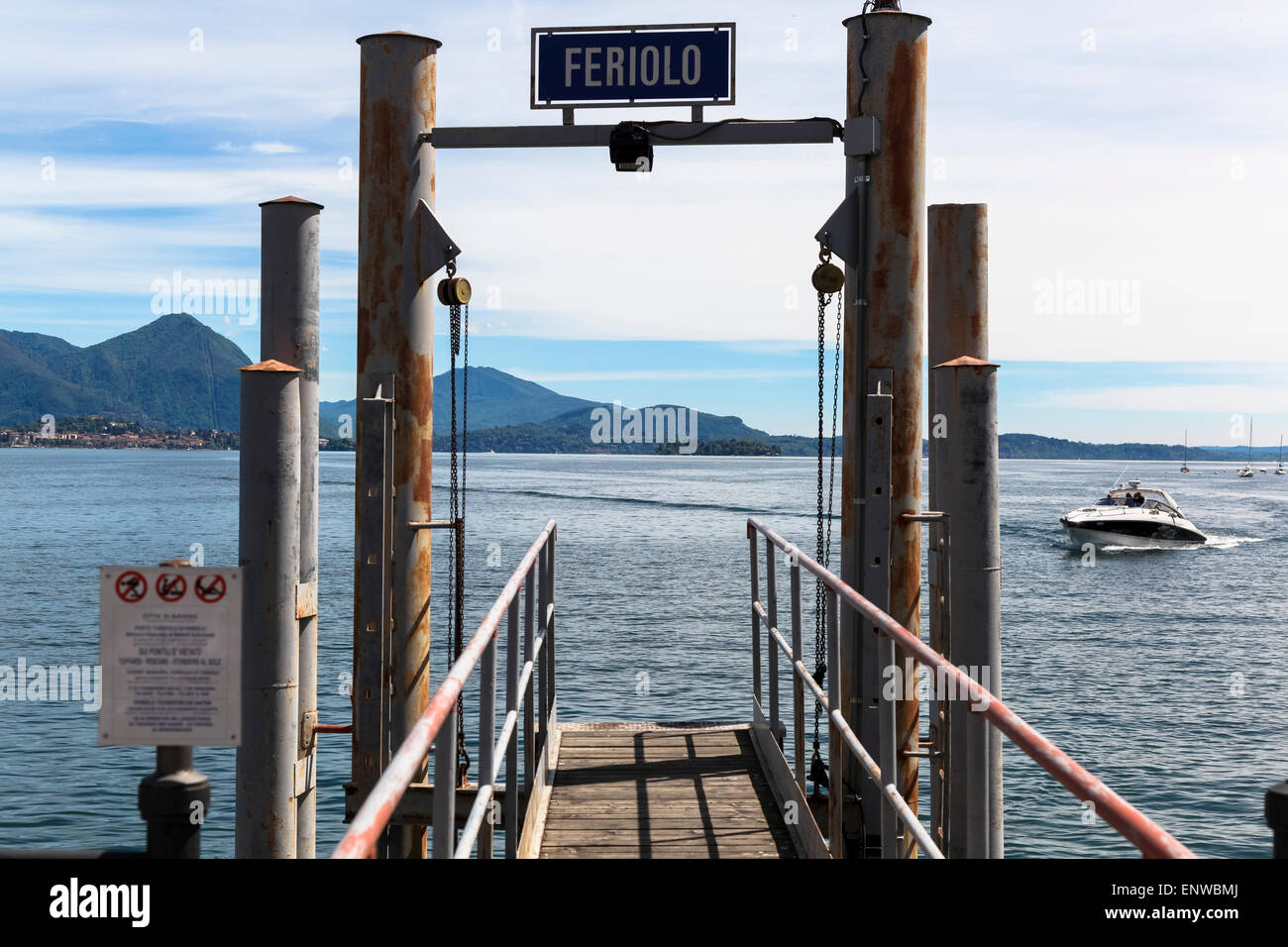 Feriolo di Baveno port Stockfoto