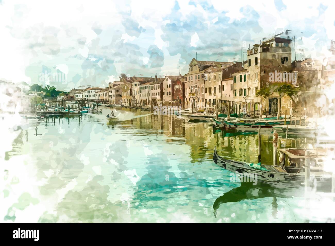 Ansicht in Venedig Stock Vektor