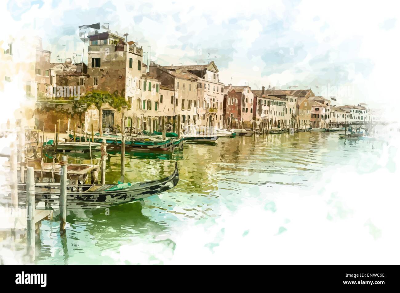 Ansicht in Venedig Stock Vektor