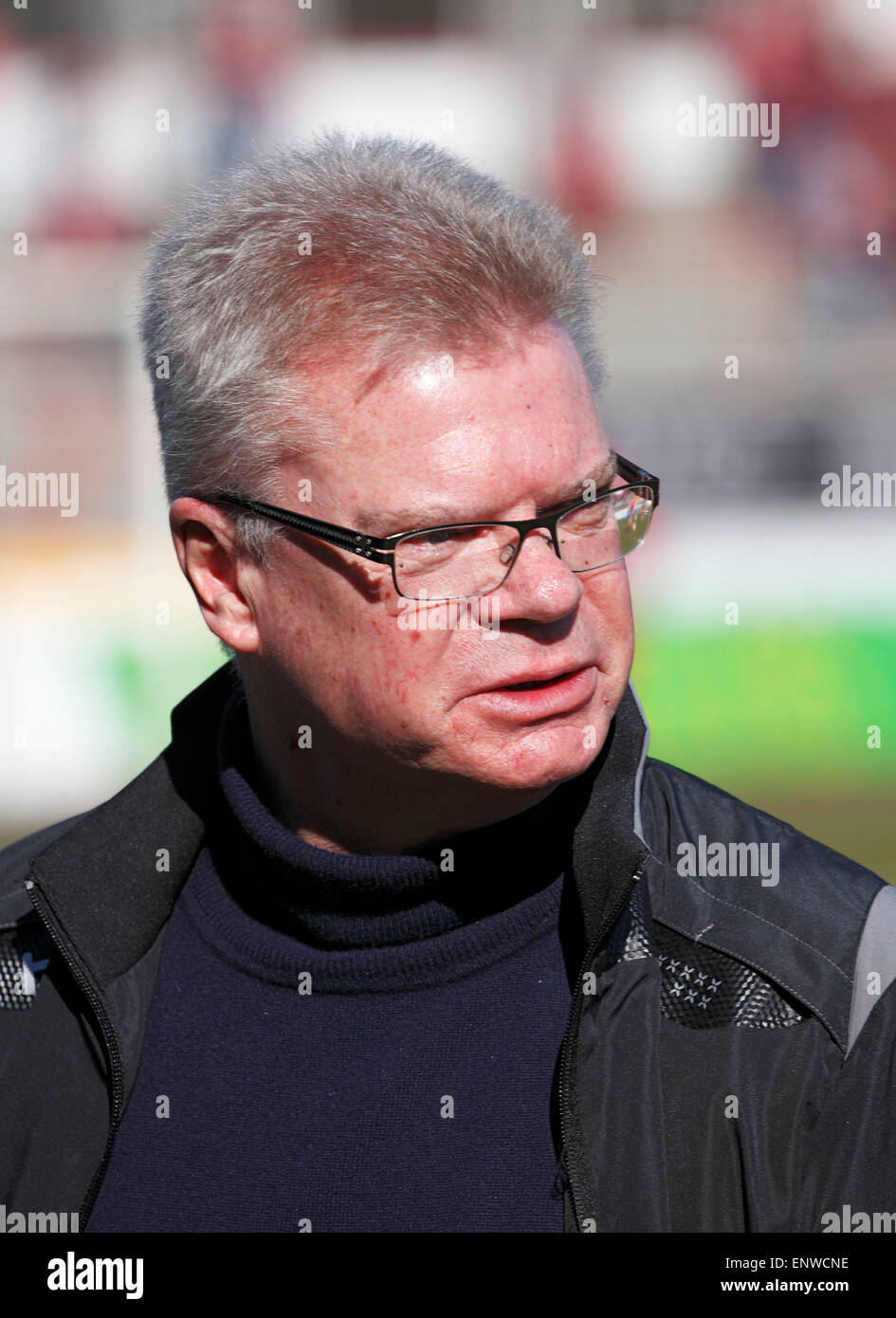 Sport, Fußball, Regionalliga West, 2014/2015, Rot Weiss Oberhausen gegen 1. FC Köln 2:0, Stadion Niederrhein in Oberhausen, Hartmut Gieske (RWO), Vorsitzender des Aufsichtsrats Stockfoto