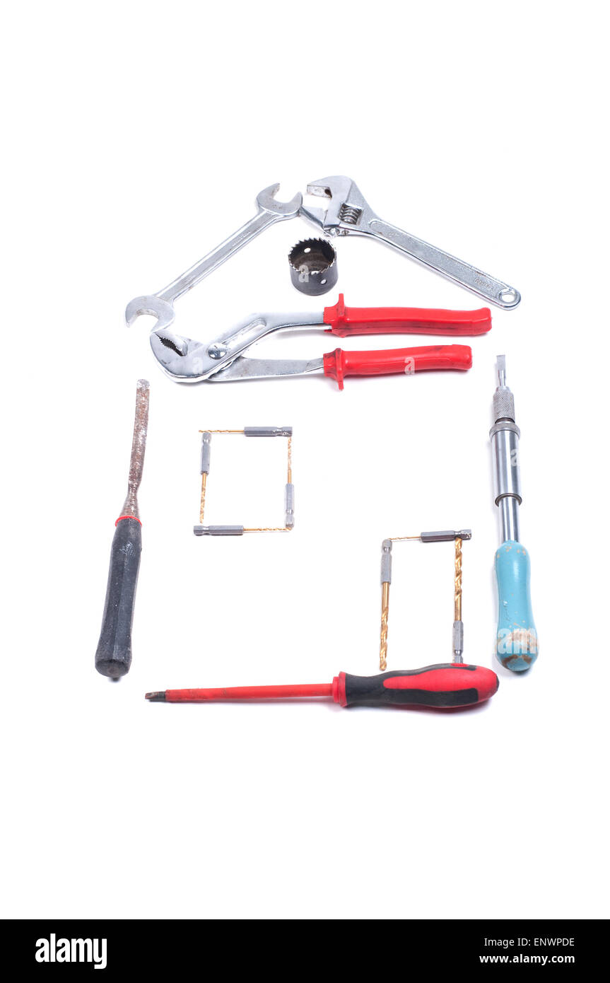 Konzeptionelle Foto mit Bauwerkzeuge Stockfoto