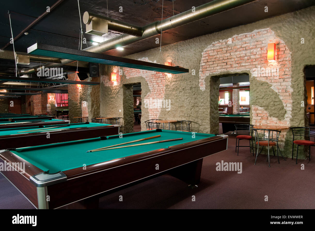 Billard-Zimmer Stockfoto