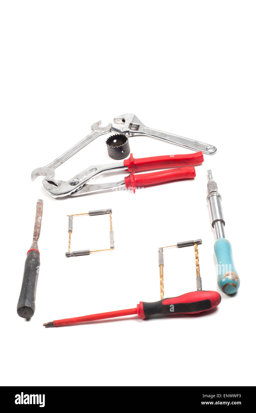 Konzeptionelle Foto mit Bauwerkzeuge Stockfoto