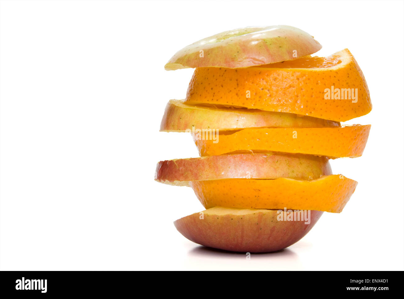 Apple und Orangenscheiben Stockfoto