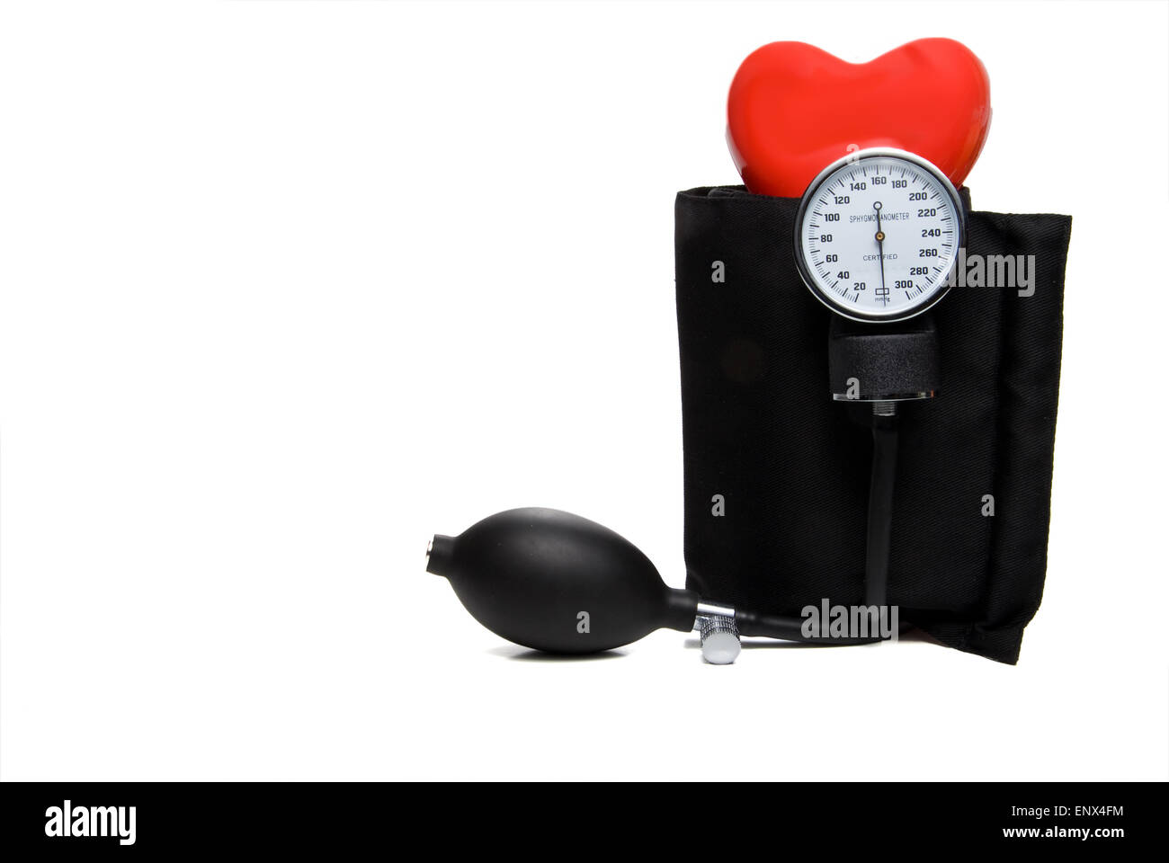 Blutdruckmessgerät Herz Stockfoto