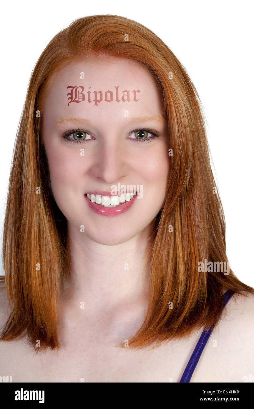 Schöne Frau Bipolar Stockfoto