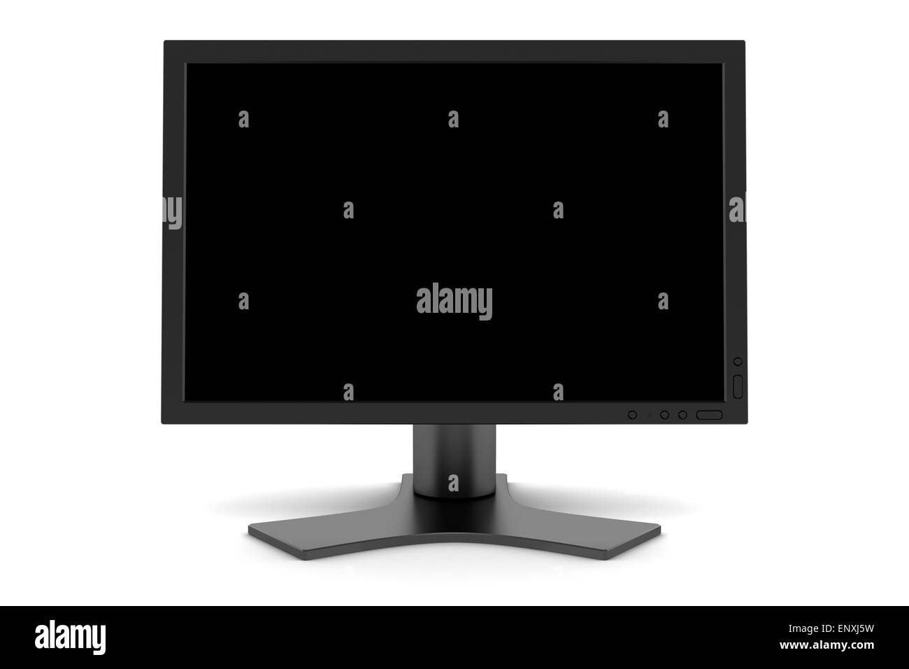 TFT-Monitor mit unbelegten Schirm isoliert auf weiss Stockfoto