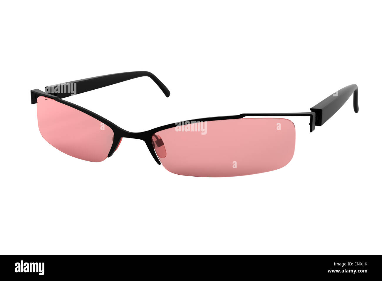rosa Sonnenbrille isoliert auf weißem Hintergrund Stockfoto
