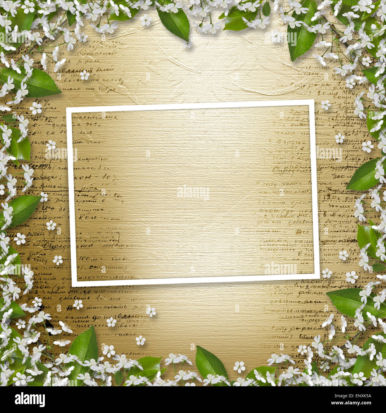 Schreiben von abstrakten Hintergrund mit Rahmen floral schöne Lieblingstorte Stockfoto