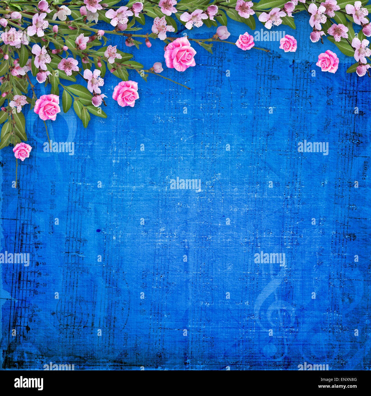 Schreiben von abstrakten Hintergrund mit schönen Blumenstrauß Stockfoto