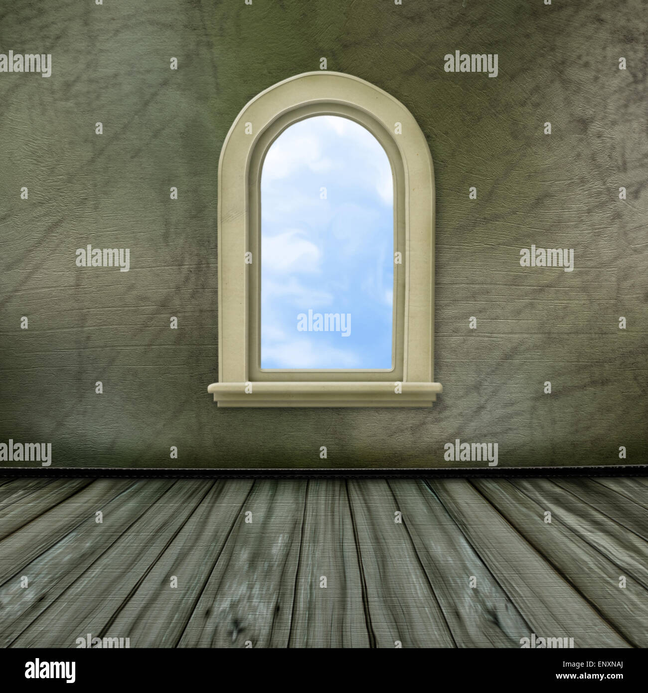 Der große Saal eines alten Schlosses mit windows Stockfotografie Alamy