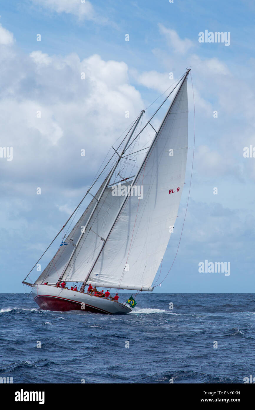 Atrevida, Rennen in Antigua Classic Yacht Regatta 2015 Stockfoto