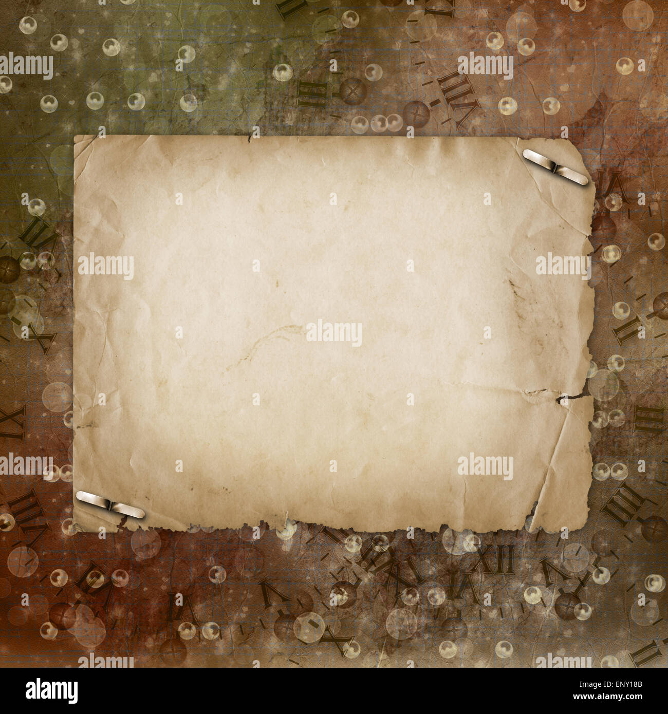 Grunge entfremdet Papier Design im Scrapbooking-Stil auf dem abstrakten Hintergrund Stockfoto