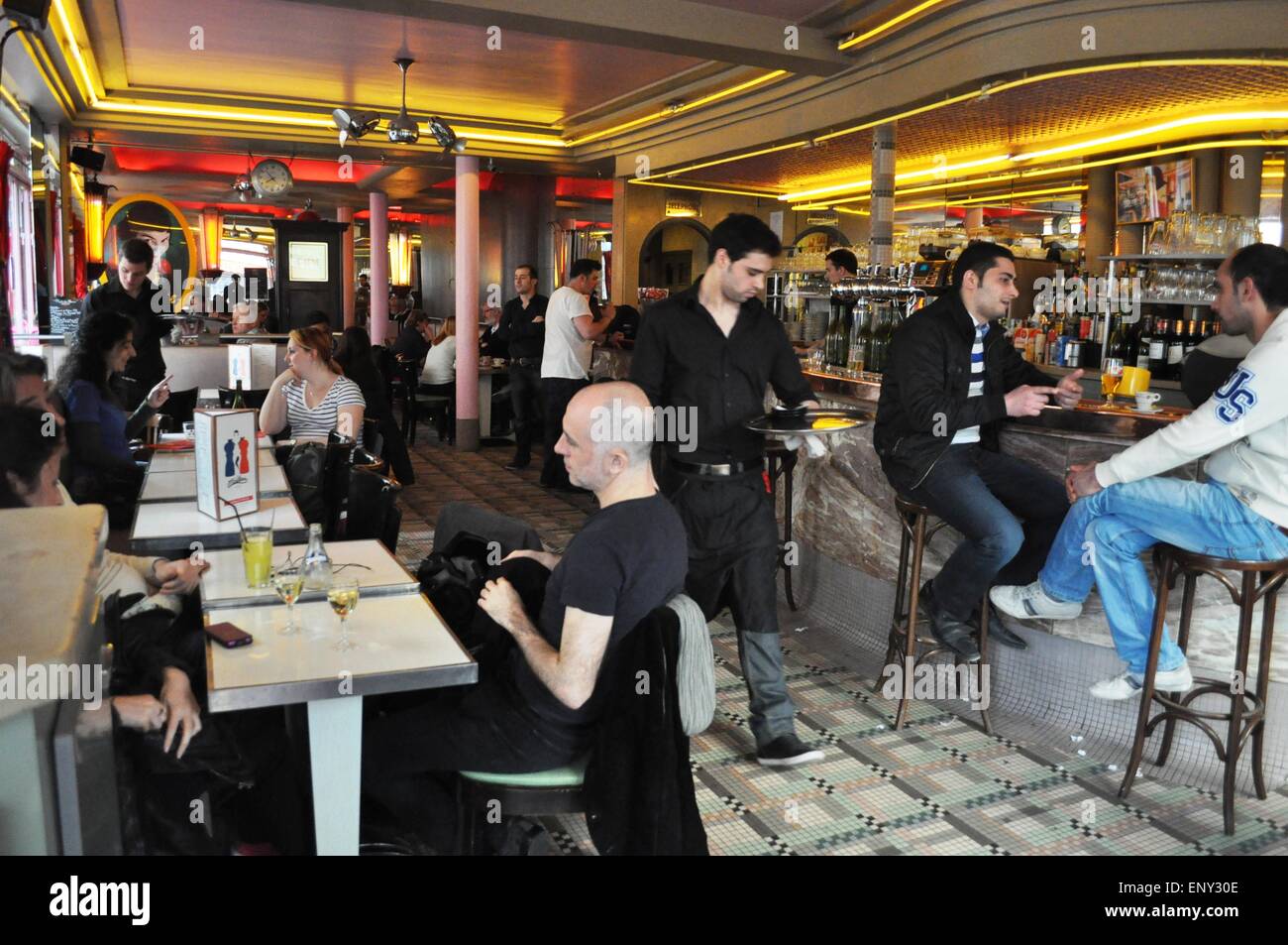 Paris, Montmartre, Café Les 2 Moulins Stockfoto