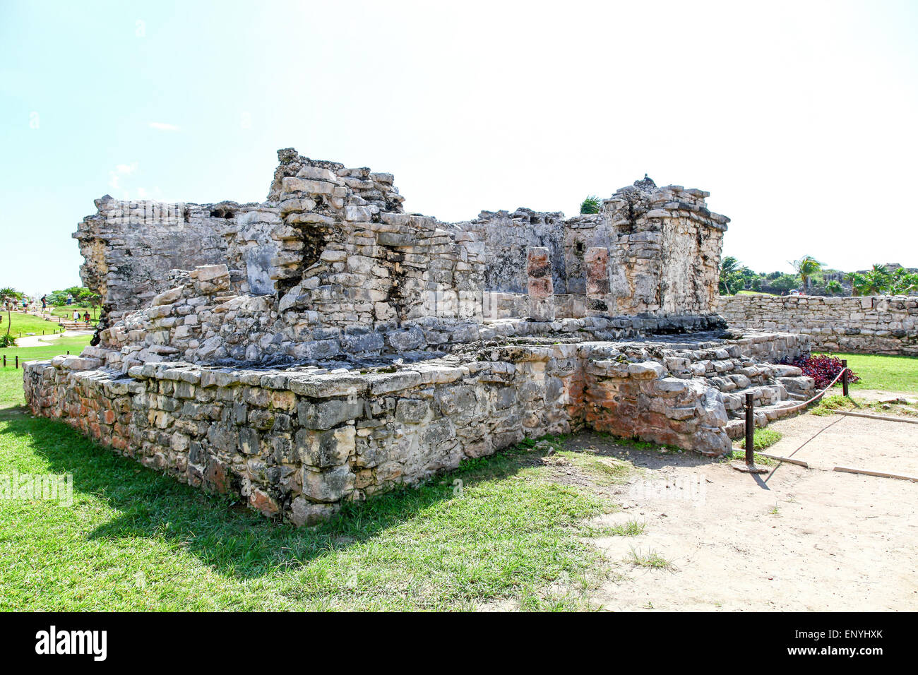 Ruinen von Tulum die Website einer Maya-Hochkultur, die ummauerte Stadt auf der Halbinsel Yucatán, Quintana Roo, Mexiko Stockfoto
