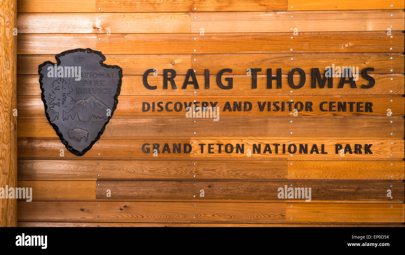 Craig Thomas Visitor Center, Grand-Teton-Nationalpark, Wyoming, USA Stockfoto