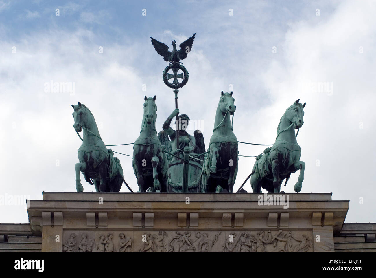 Quadriga auf dem Brandenburger Tor Berlin Deutschland Europa Stockfoto