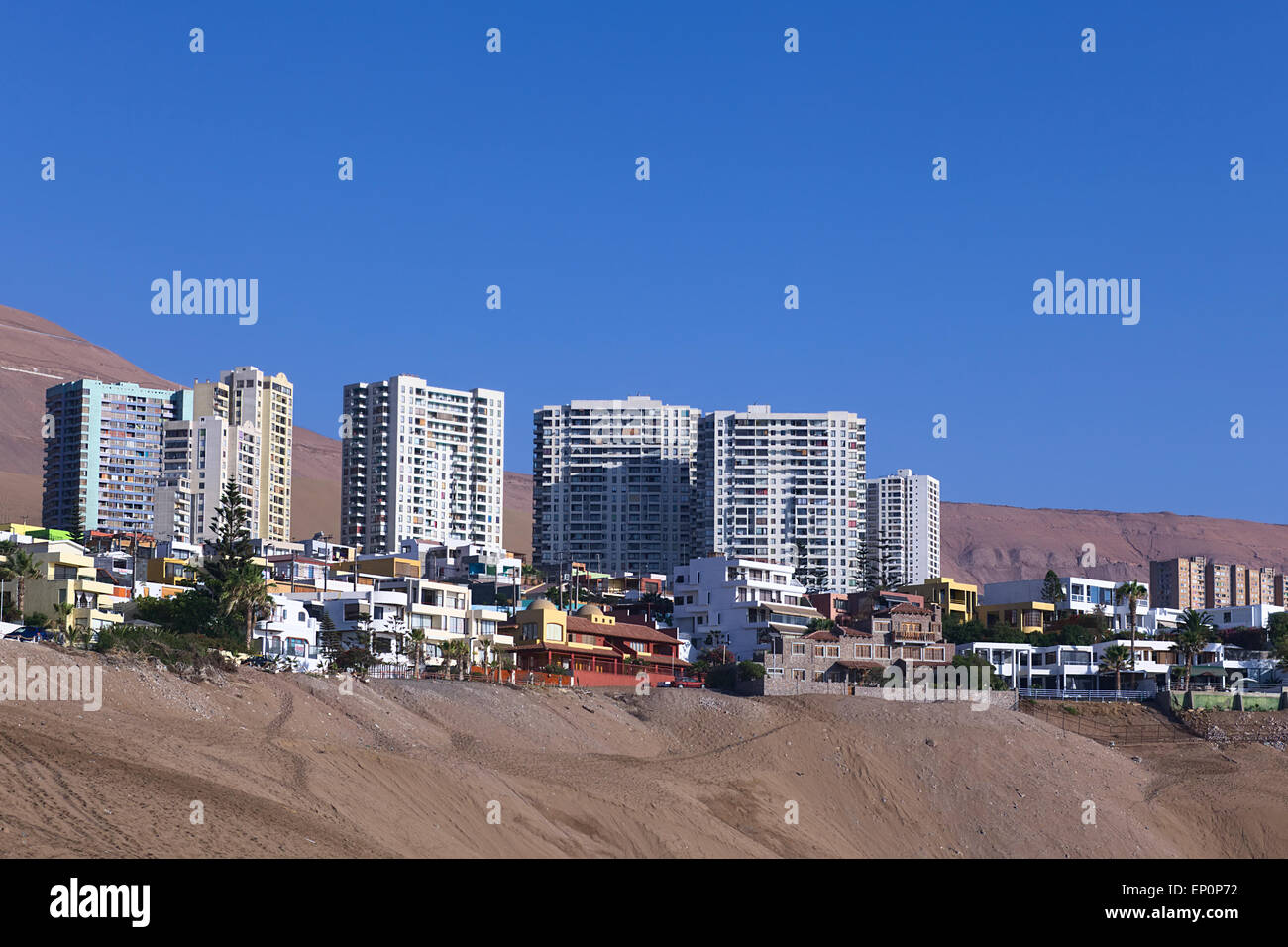 Moderne Wohngegend im südlichen Teil der Stadt in Iquique, Chile Stockfoto