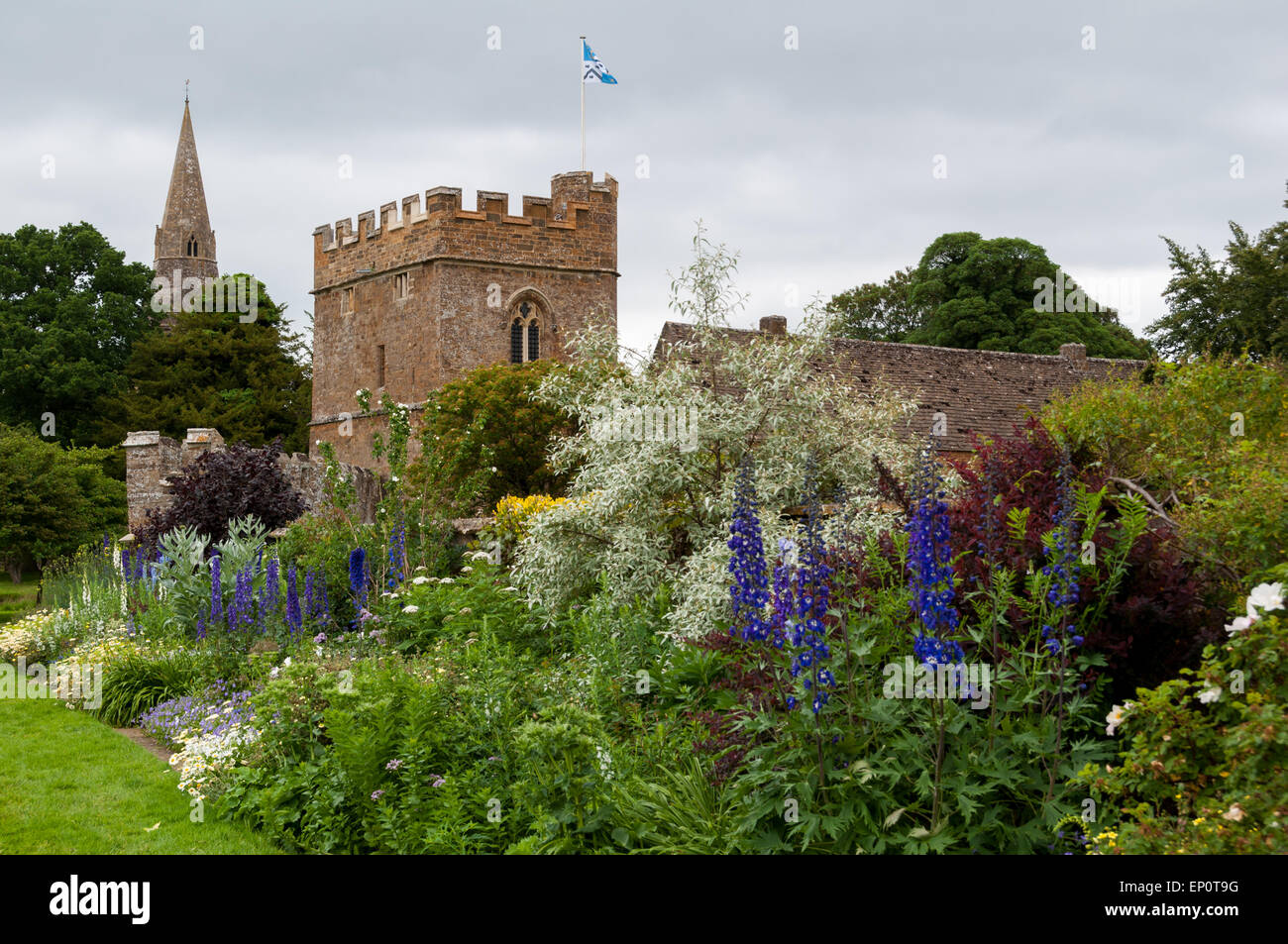 Broughton Schloss, eine mittelalterliche Herrenhaus und Heimat der Familie Fiennes in Oxfordshire Stockfoto